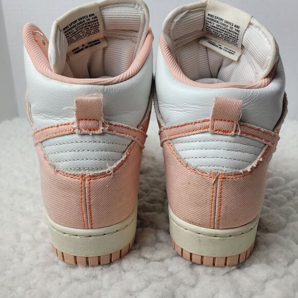 Nike Dunk High Top Womens Sneaker Size 8 Denim Corral White Leather DV1143-800 - Picture 4 of 10